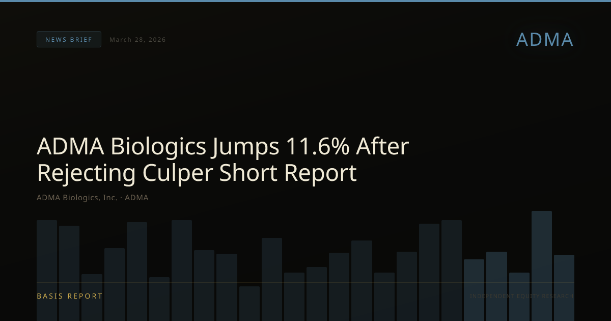 ADMA Biologics, Inc. (ADMA) — stock analysis