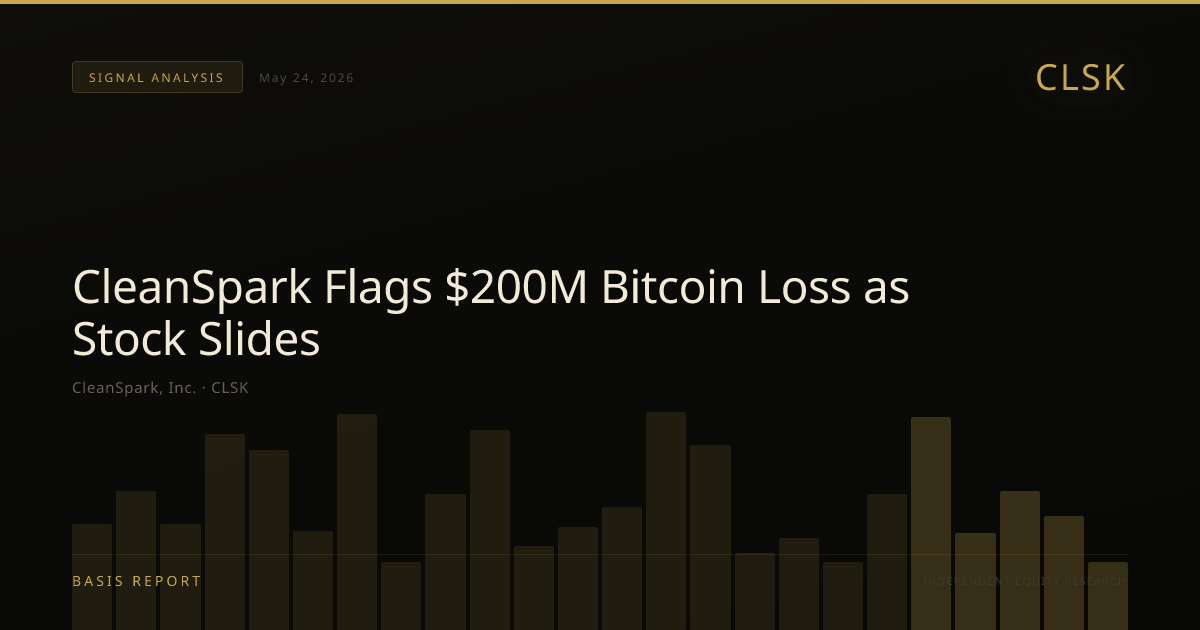 CleanSpark, Inc. (CLSK) — stock analysis