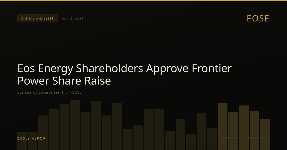 Eos Energy Enterprises, Inc. (EOSE) — stock analysis