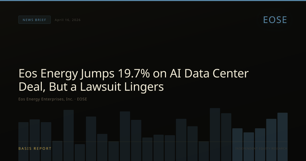 Eos Energy Enterprises, Inc. (EOSE) — stock analysis