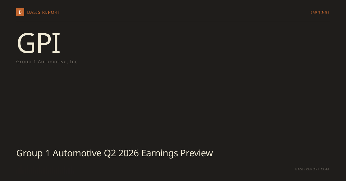 Group 1 Automotive, Inc. (GPI) — earnings preview