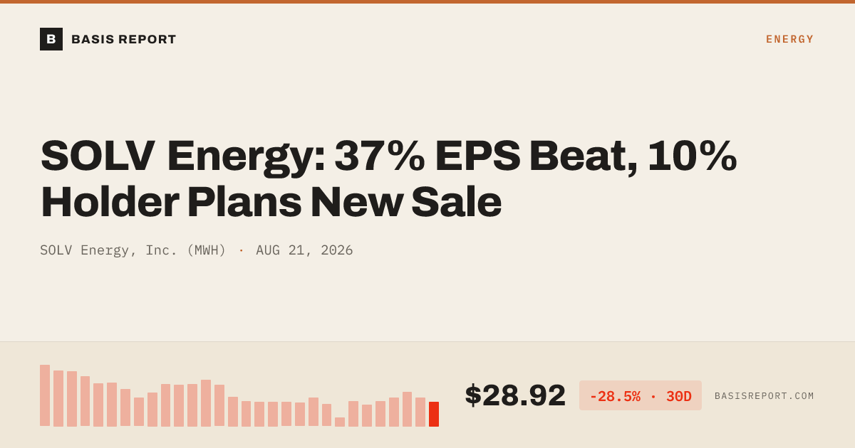 SOLV Energy, Inc. (MWH) stock analysis