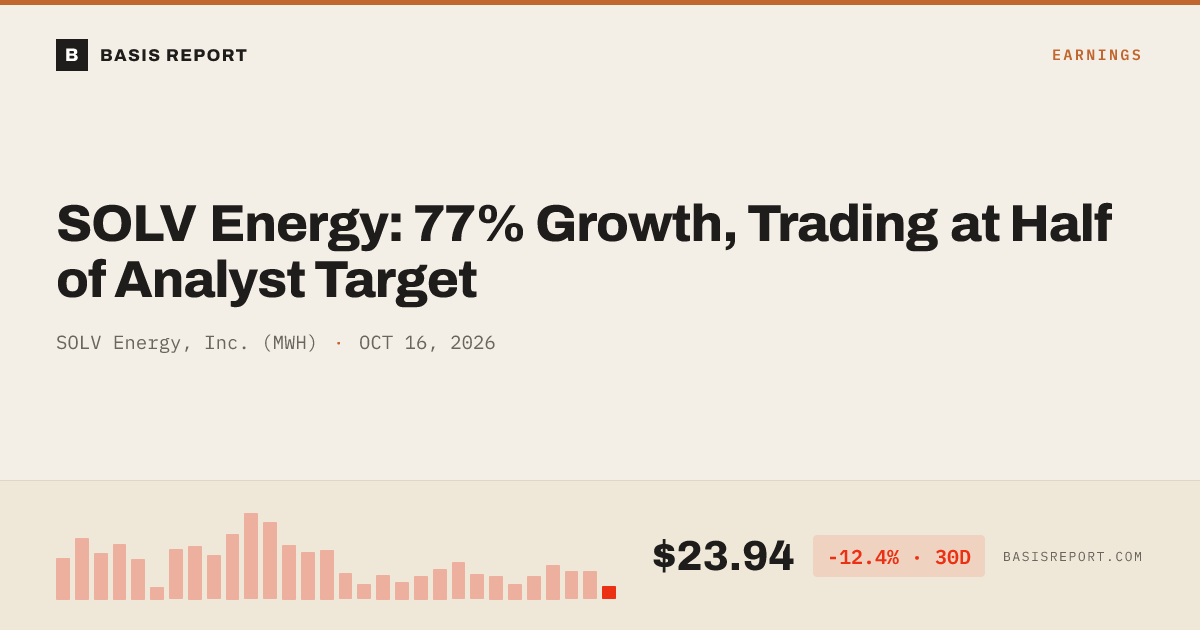 SOLV Energy, Inc. (MWH) stock analysis