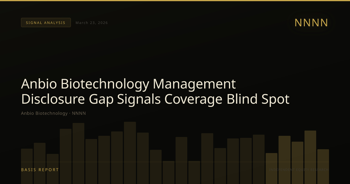 Anbio Biotechnology (NNNN) — stock analysis