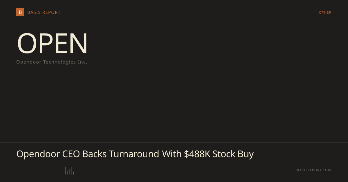 Opendoor Technologies Inc. (OPEN) — stock analysis