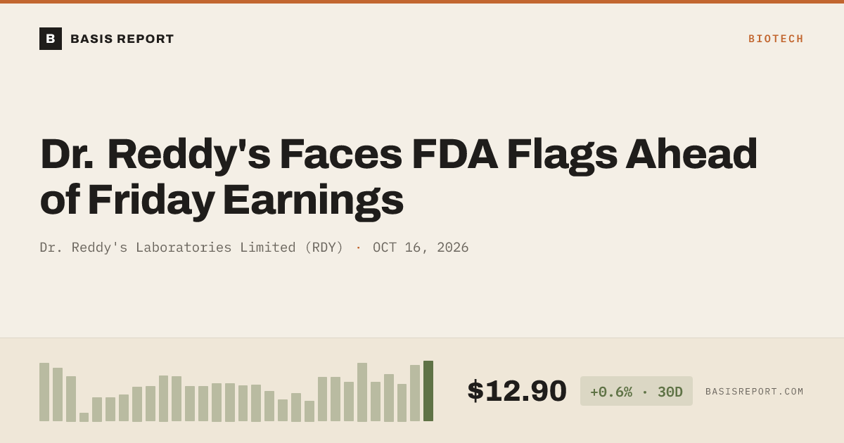 Dr. Reddy's Laboratories Limited (RDY) stock analysis