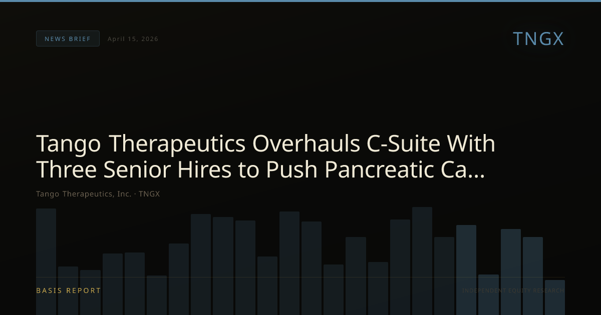 Tango Therapeutics, Inc. (TNGX) — stock analysis