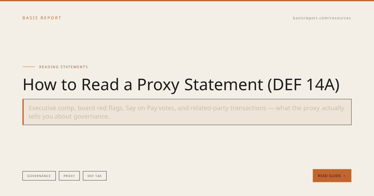 How to Read a Proxy Statement (DEF 14A) — Investor Guide | Basis Report