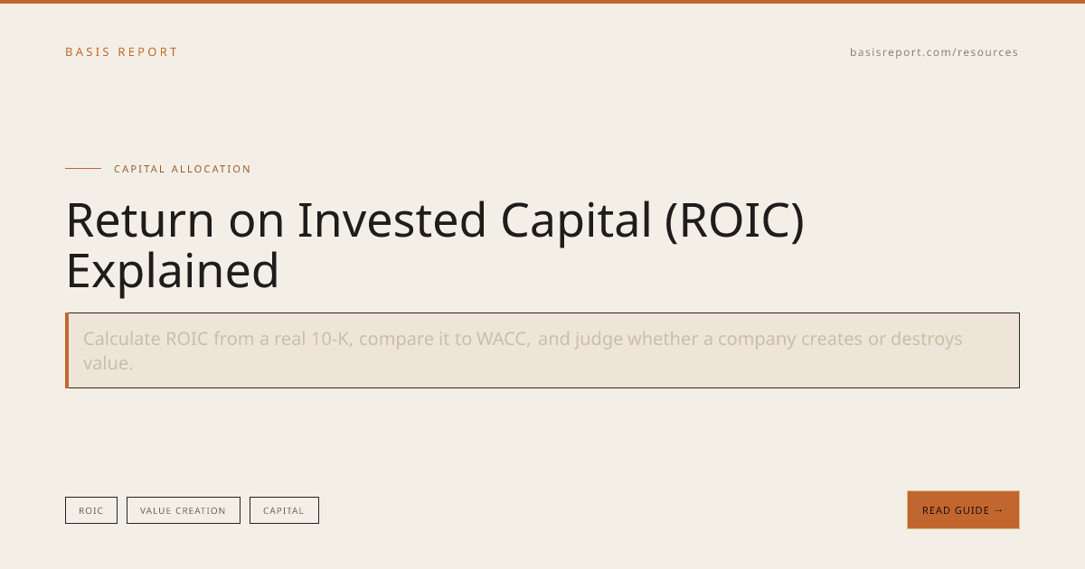 Return on Invested Capital (ROIC) Explained | Basis Report