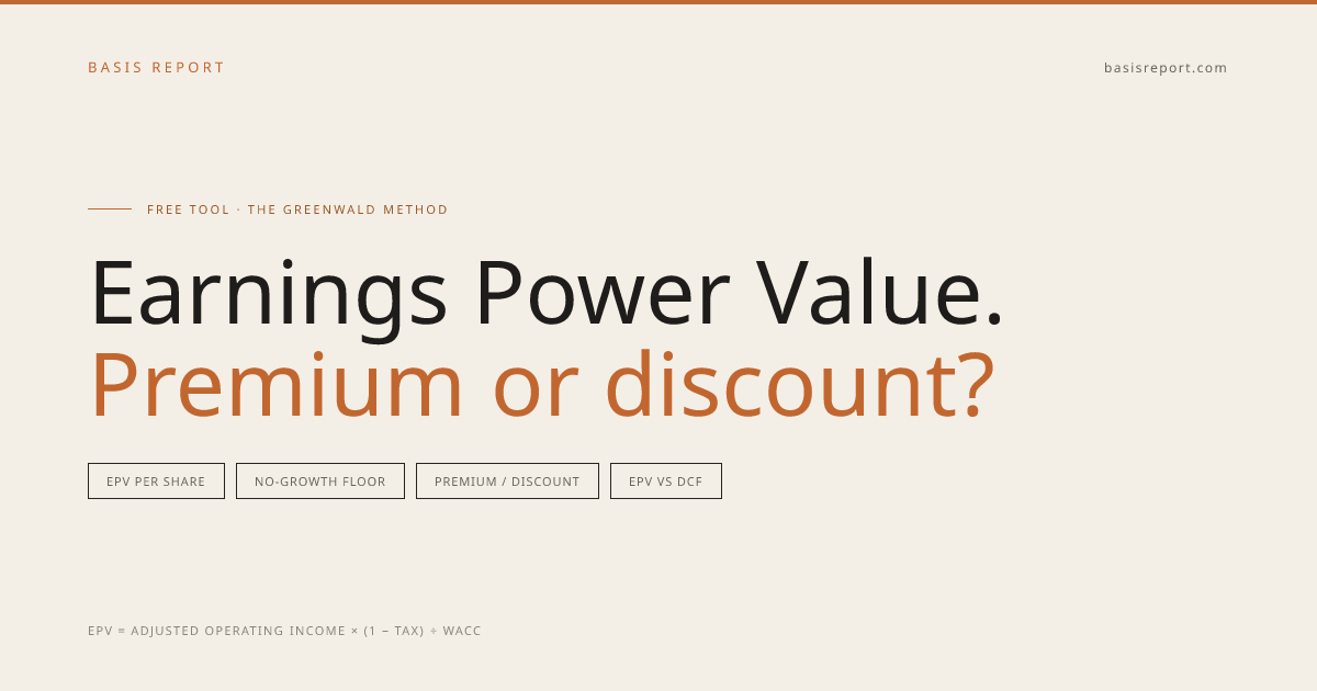 Earnings Power Value Calculator: What Is This Stock Worth?